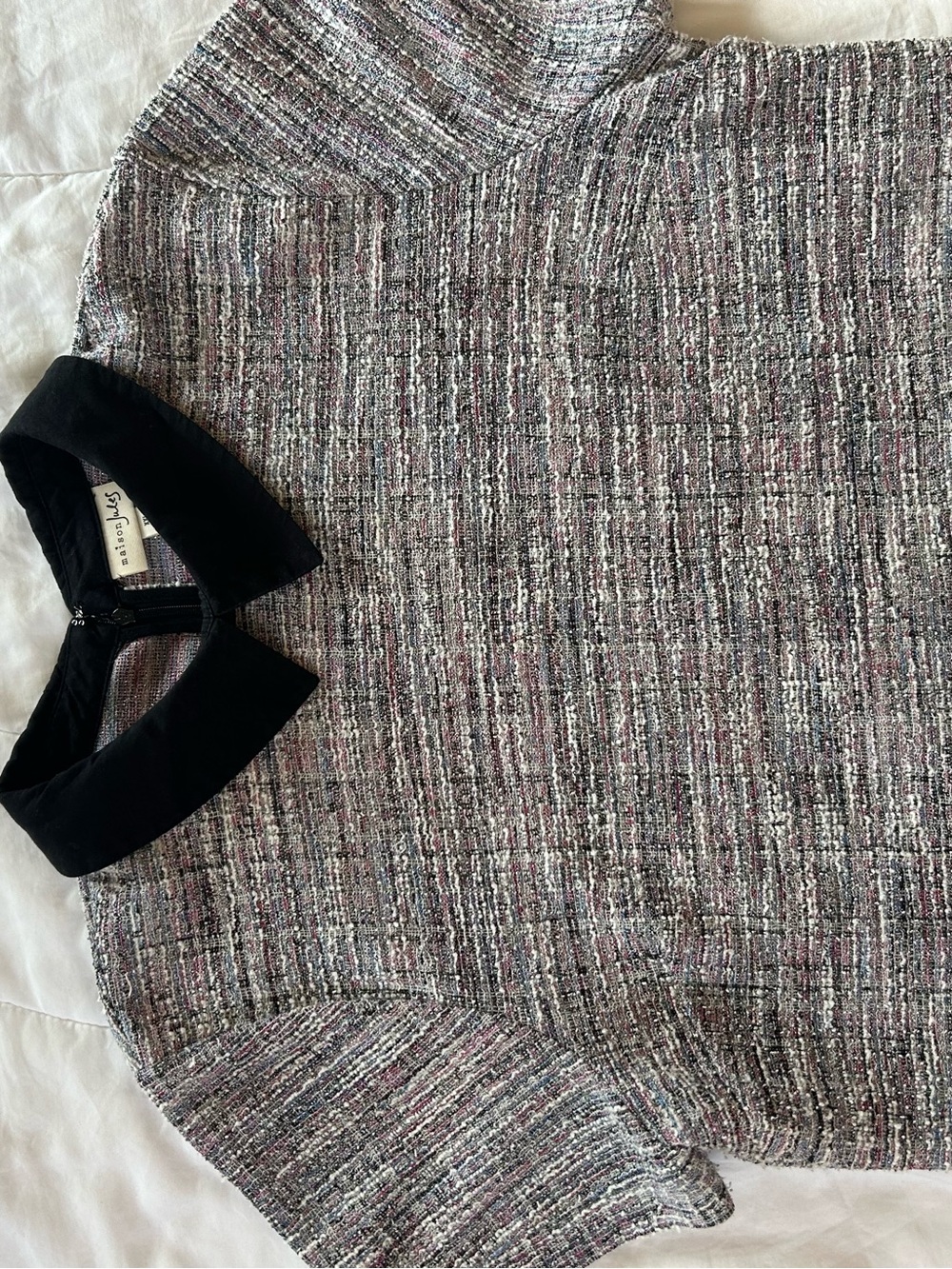 Femme Tweed Dress with Black Velvet Waistband